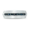 Thumbnail Image 2 of Vera Wang Love Collection Men's Princess-Cut Blue Sapphire Wedding Band in 14K White Gold