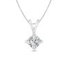 Thumbnail Image 1 of 1/4 CT. Certified Princess-Cut Diamond Solitaire Pendant in 14K White Gold (I/VS2)