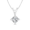 Thumbnail Image 1 of 1 CT. Certified Princess-Cut Diamond Solitaire Pendant in 14K White Gold (I/SI2)