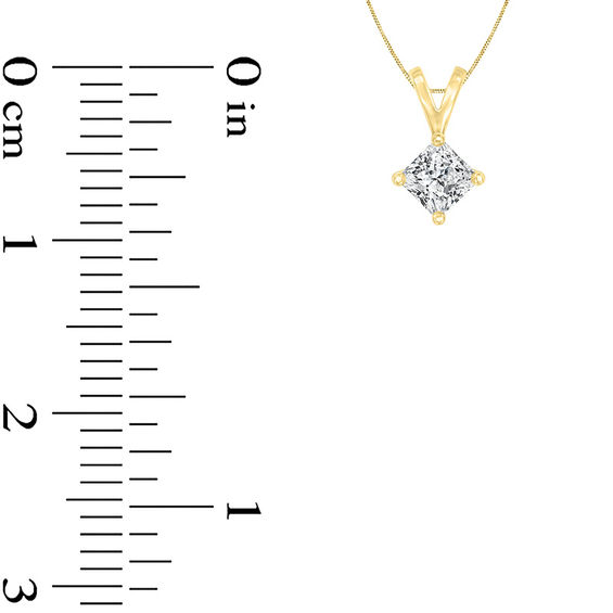1/4 CT. Certified Princess-Cut Diamond Solitaire Pendant in 14K Gold (I/Si2)
