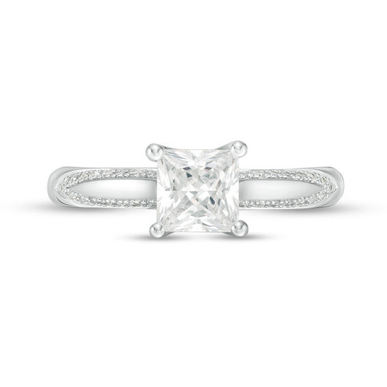 1-1/8 CT. T.w. Certified Princess-Cut Diamond Solitaire Engagement Ring in 14K White Gold (I/I2)