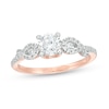 Thumbnail Image 1 of 7/8 CT. T.W. Diamond Loop-Sides Engagement Ring in 10K Rose Gold