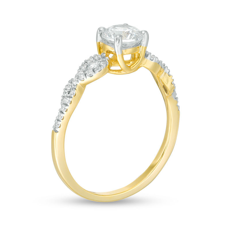 Main Image 3 of 7/8 CT. T.W. Diamond Loop-Sides Engagement Ring in 10K Gold