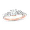 Thumbnail Image 1 of 7/8 CT. T.W. Diamond Loop-Sides Engagement Ring in 10K Rose Gold