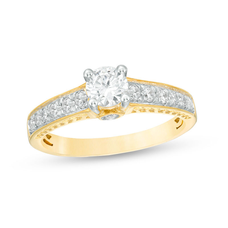 Main Image 1 of 5/8 CT. T.W. Diamond Art Deco Engagement Ring in 10K Gold