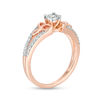 Thumbnail Image 3 of 1/4 CT. T.W. Diamond Celtic Knots Split Shank Engagement Ring in 10K Rose Gold