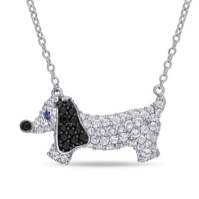 Dachshund Long Haired Dog Pendant Necklace FashionJewellery Silver Plate Seconds 