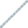 Thumbnail Image 1 of Oval Aquamarine Line Bracelet in Sterling Silver