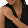 Thumbnail Image 2 of Oval Aquamarine Line Bracelet in Sterling Silver