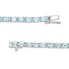 Thumbnail Image 3 of Oval Aquamarine Line Bracelet in Sterling Silver