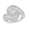 Thumbnail Image 0 of 1 CT. T.W. Diamond Frame Swirl Bypass Ring in 10K White Gold