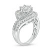 Thumbnail Image 2 of 1 CT. T.W. Diamond Frame Swirl Bypass Ring in 10K White Gold