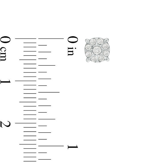 1/4 CT. T.w. Composite Diamond Stud Earrings in 10K White Gold