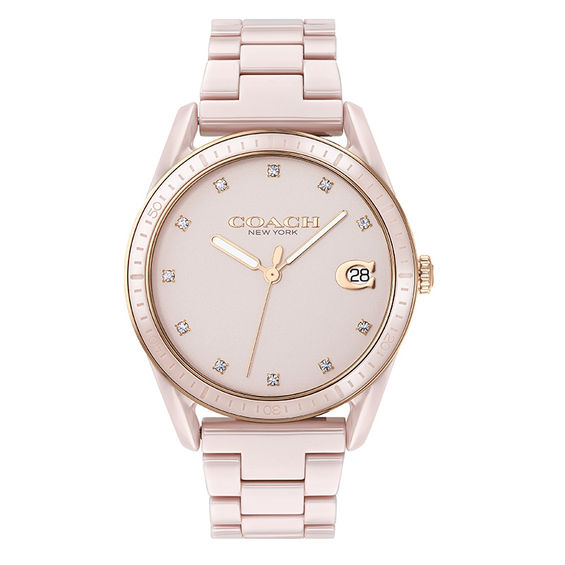 Ladies' Coach Preston Multi-Color Crystal Accent Gold-Tone IP Watch with  Gold-Tone Dial (Model: 14503657) | Zales