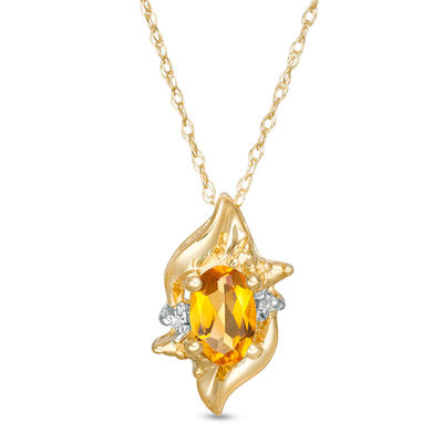 Diamond Accent Flame Burst Pendant 