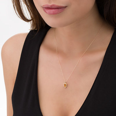 Diamond Accent Flame Burst Pendant 