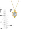 Thumbnail Image 2 of Oval Aquamarine and Diamond Accent Flame Burst Pendant in 10K Gold