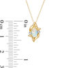 Thumbnail Image 2 of Oval Lab-Created Opal and Diamond Accent Flame Burst Pendant in 10K Gold