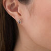 Thumbnail Image 2 of Oval Lab-Created Alexandrite and Diamond Accent Flame Burst Stud Earrings in 10K Gold