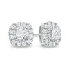 Thumbnail Image 1 of 1/2 CT. T.W. Diamond Rounded Cushion Frame Stud Earrings in 10K White Gold