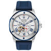 Thumbnail Image 0 of Men's Bulova Marine Star Automatic Strap Watch with Silver-Tone Skeleton Dial (Model: 98A225)