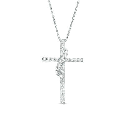 Sash Pendant in 10K White Gold 