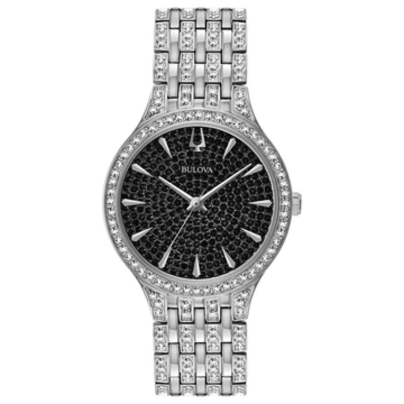 Ladies' Bulova Phantom Crystal Accent Watch with Black Dial (Model: 96L273)