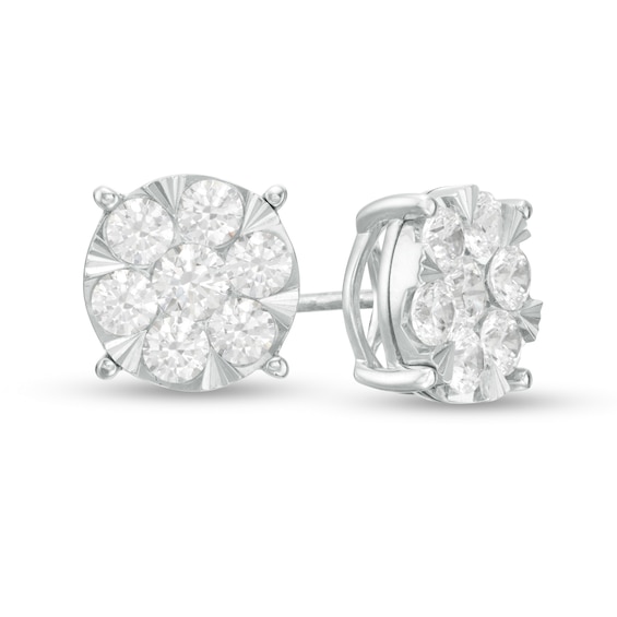 2 CT. T.w. Composite Diamond Stud Earrings in 10K White Gold