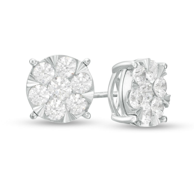 Main Image 1 of 2 CT. T.W. Composite Diamond Stud Earrings in 10K White Gold
