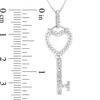 Thumbnail Image 1 of Diamond Accent Heart-Top Key Pendant in 14K White Gold