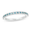 Thumbnail Image 1 of 1/8 CT. T.W. Enhanced Blue Diamond Anniversary Band in 14K White Gold