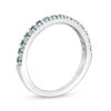 Thumbnail Image 3 of 1/8 CT. T.W. Enhanced Blue Diamond Anniversary Band in 14K White Gold