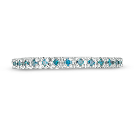 1/ CT. T.w. Enhanced Blue Diamond Anniversary Band in 14K White Gold