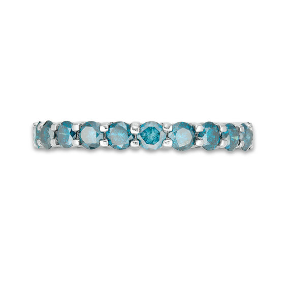 1 CT. T.w. Enhanced Blue Diamond Anniversary Band in 14K White Gold