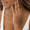 Thumbnail Image 2 of 3/4 CT. T.W. Enhanced Blue and White Diamond Frame Engagement Ring in 14K White Gold