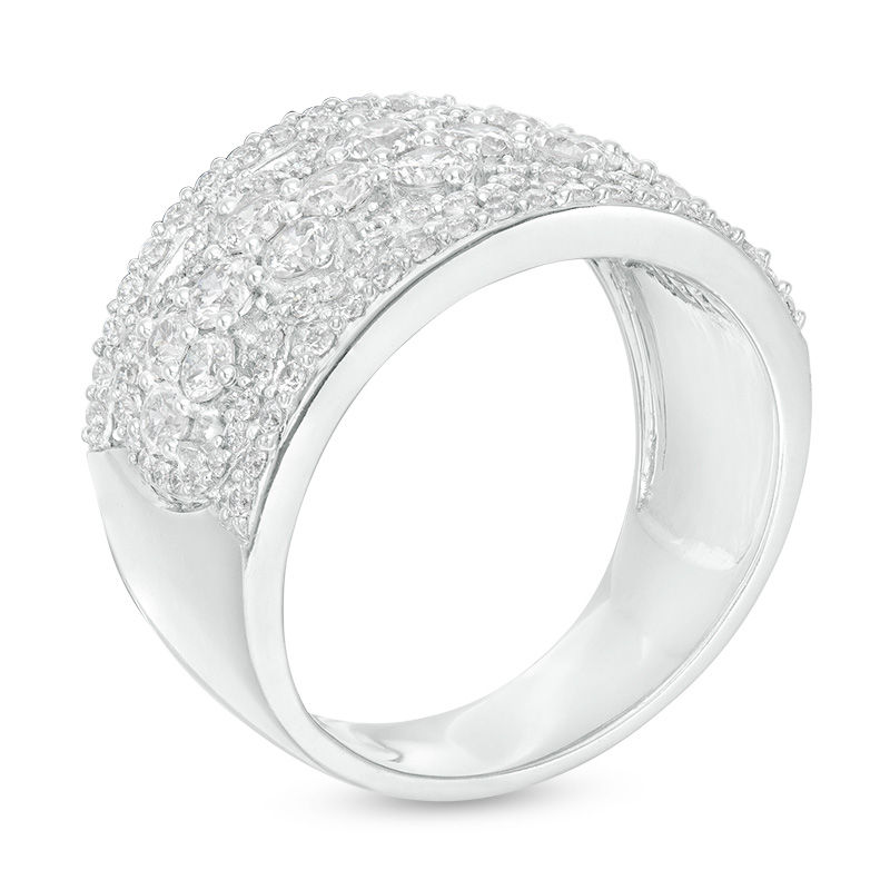 Main Image 3 of 1-1/2 CT. T.W. Diamond Clover Ring in 10K White Gold