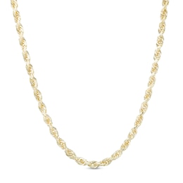 Men's 4.4mm Diamond-Cut Glitter Rope Chain Necklace in 10K Gold - 24&quot;