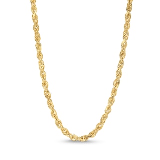 5.0mm Glitter Rope Chain Necklace in Solid 10K Gold - 24"
