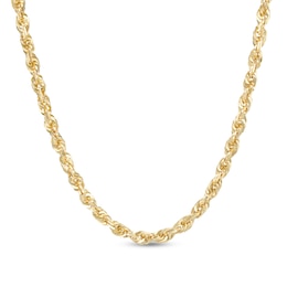 Men's 5.5mm Diamond-Cut Glitter Rope Chain Necklace in 10K Gold - 24&quot;