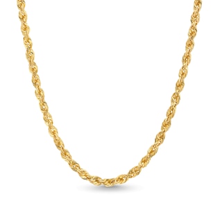 5.5mm Glitter Rope Chain Necklace in Solid 10K Gold - 24"