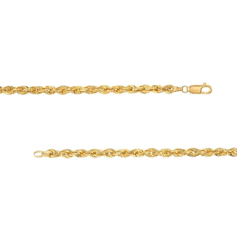 Men's 5.5mm Diamond-Cut Glitter Rope Chain Necklace in Solid 10K Gold - 24"