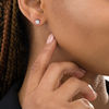 Thumbnail Image 2 of 1/4 CT. T.W. Multi-Diamond Cushion Frame Stud Earrings in 10K White Gold