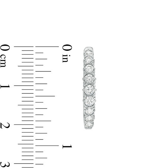 1 CT. T.w. Diamond Oval Hoop Earrings in 10K White Gold