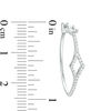 Thumbnail Image 3 of 1/4 CT. T.W. Diamond Open Kite-Shaped Hoop Earrings in 10K White Gold