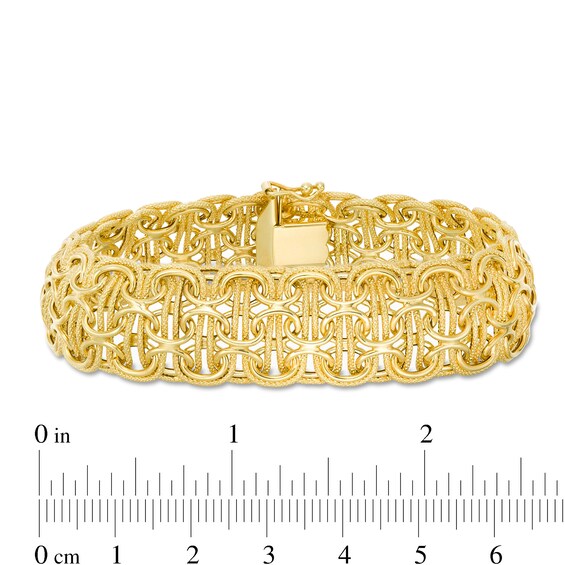 Made in Italy 16.5mm Byzantine Chain Bracelet in 14K Gold - 7.5"