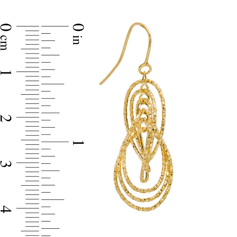 Main Image 3 of Made in Italy Diamond-Cut Cascading Marquise Drop Earrings in 14K Gold