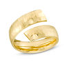 Thumbnail Image 0 of Made in Italy 6.0mm Hammered Ribbon Bypass Wrap Ring in 14K Gold - Size 7