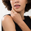 Thumbnail Image 2 of Made in Italy 6.0mm Hammered Ribbon Bypass Wrap Ring in 14K Gold - Size 7