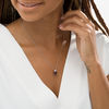 Thumbnail Image 2 of 8.0mm Cushion-Cut Garnet and Lab-Created White Sapphire Pendant in Sterling Silver