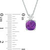 Thumbnail Image 3 of 8.0mm Cushion-Cut Amethyst and Lab-Created White Sapphire Pendant in Sterling Silver